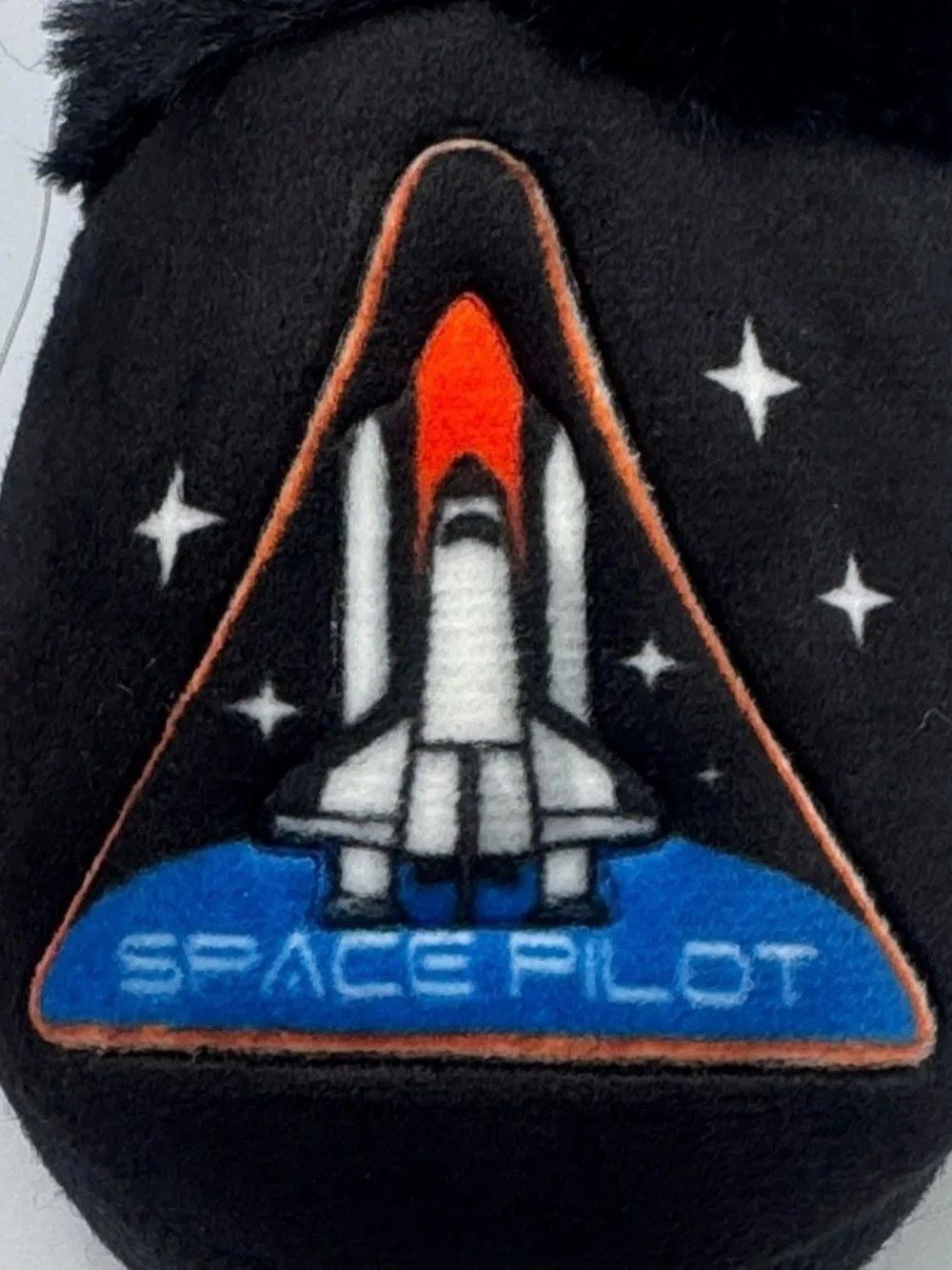 NASA Kids Plush Space Slippers - Black & Blue Size 7/8M